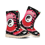 Yin Yang Chinese Zodiac Signs Print Winter Boots