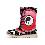 Yin Yang Chinese Zodiac Signs Print Winter Boots