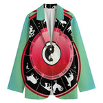 Yin Yang Chinese Zodiac Signs Print Women's Blazer