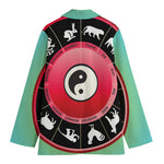 Yin Yang Chinese Zodiac Signs Print Women's Blazer