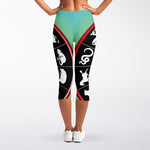 Yin Yang Chinese Zodiac Signs Print Women's Capri Leggings