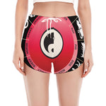 Yin Yang Chinese Zodiac Signs Print Women's Split Running Shorts