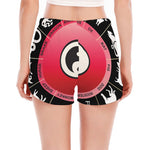 Yin Yang Chinese Zodiac Signs Print Women's Split Running Shorts