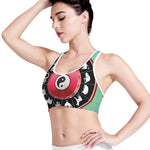 Yin Yang Chinese Zodiac Signs Print Women's Sports Bra