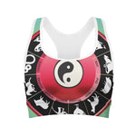 Yin Yang Chinese Zodiac Signs Print Women's Sports Bra