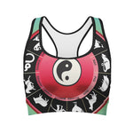 Yin Yang Chinese Zodiac Signs Print Women's Sports Bra