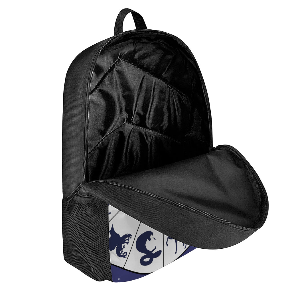 Yin Yang Chinese Zodiac Wheel Print 17 Inch Backpack