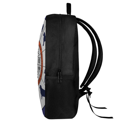 Yin Yang Chinese Zodiac Wheel Print 17 Inch Backpack