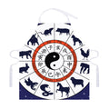 Yin Yang Chinese Zodiac Wheel Print Adjustable Apron