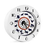 Yin Yang Chinese Zodiac Wheel Print Alarm Clock