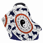 Yin Yang Chinese Zodiac Wheel Print Baby Seat Cover