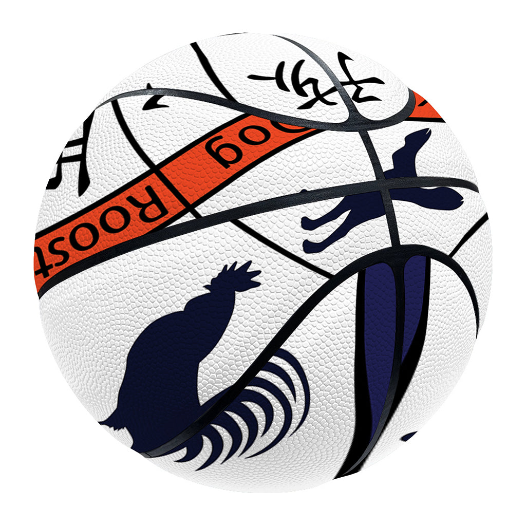 Yin Yang Chinese Zodiac Wheel Print Basketball