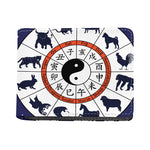 Yin Yang Chinese Zodiac Wheel Print Bifold Wallet