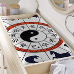 Yin Yang Chinese Zodiac Wheel Print Changing Pad Cover
