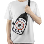 Yin Yang Chinese Zodiac Wheel Print Chest Bag