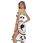 Yin Yang Chinese Zodiac Wheel Print Cross Back Cami Dress