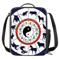 Yin Yang Chinese Zodiac Wheel Print Crossbody Lunch Bag