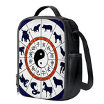 Yin Yang Chinese Zodiac Wheel Print Crossbody Lunch Bag