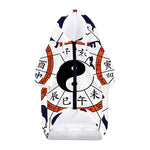 Yin Yang Chinese Zodiac Wheel Print Dog Zip Up Hoodie
