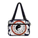 Yin Yang Chinese Zodiac Wheel Print Double Strap Bible Bag