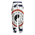 Yin Yang Chinese Zodiac Wheel Print Fleece Lined Knit Pants