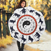 Yin Yang Chinese Zodiac Wheel Print Foldable Umbrella