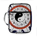 Yin Yang Chinese Zodiac Wheel Print Front Pocket Bible Bag