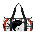 Yin Yang Chinese Zodiac Wheel Print Gym Bag
