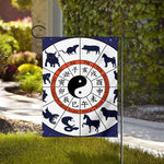 Yin Yang Chinese Zodiac Wheel Print House Flag