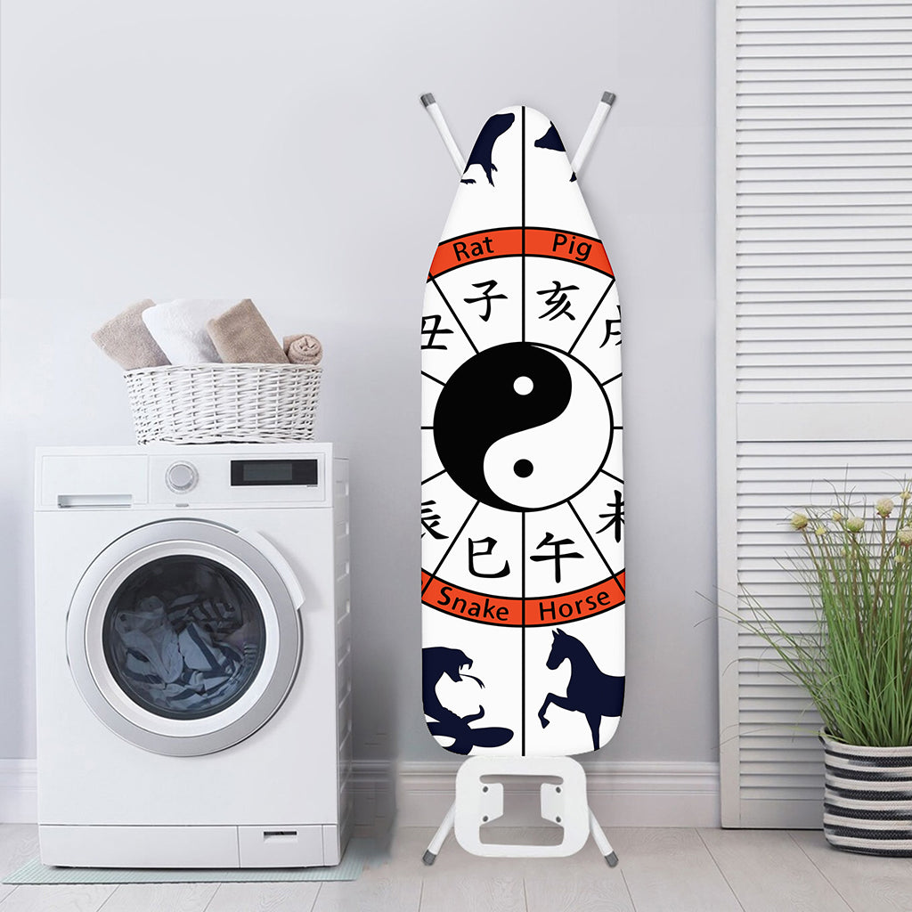 Yin Yang Chinese Zodiac Wheel Print Ironing Board Cover
