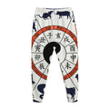 Yin Yang Chinese Zodiac Wheel Print Jogger Pants
