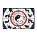 Yin Yang Chinese Zodiac Wheel Print Kitchen Mat