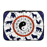 Yin Yang Chinese Zodiac Wheel Print Laptop Sleeve