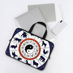 Yin Yang Chinese Zodiac Wheel Print Laptop Sleeve With Handle