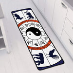 Yin Yang Chinese Zodiac Wheel Print Long Kitchen Mat