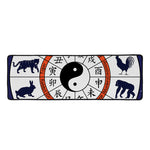 Yin Yang Chinese Zodiac Wheel Print Long Kitchen Mat