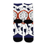Yin Yang Chinese Zodiac Wheel Print Long Socks