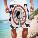 Yin Yang Chinese Zodiac Wheel Print Men's Cargo Shorts