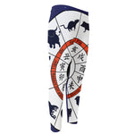 Yin Yang Chinese Zodiac Wheel Print Men's Compression Pants