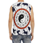 Yin Yang Chinese Zodiac Wheel Print Men's Fitness Tank Top