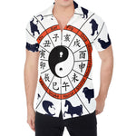 Yin Yang Chinese Zodiac Wheel Print Men's Shirt