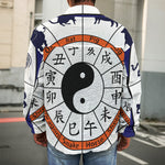 Yin Yang Chinese Zodiac Wheel Print Men's Shirt Jacket