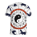 Yin Yang Chinese Zodiac Wheel Print Men's Athletic T-Shirt