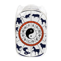 Yin Yang Chinese Zodiac Wheel Print Mesh Laundry Hamper