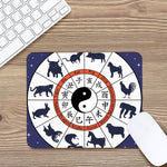 Yin Yang Chinese Zodiac Wheel Print Mouse Pad