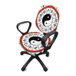 Yin Yang Chinese Zodiac Wheel Print Office Chair Cover