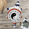 Yin Yang Chinese Zodiac Wheel Print One Shoulder Bodysuit