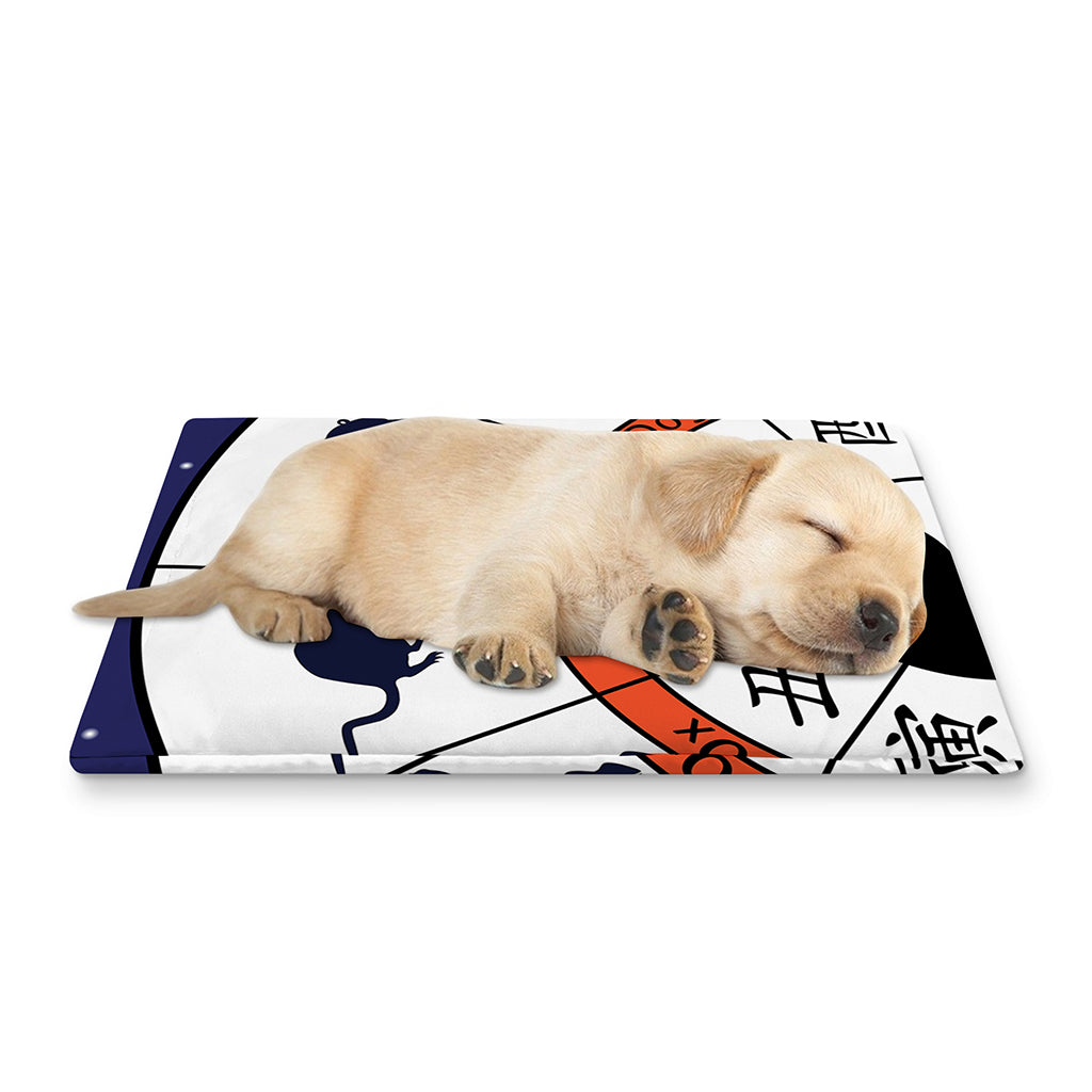 Yin Yang Chinese Zodiac Wheel Print Pet Cooling Mat Cover