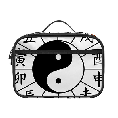 Yin Yang Chinese Zodiac Wheel Print Portable Lunch Bag