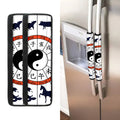 Yin Yang Chinese Zodiac Wheel Print Refrigerator Handle Covers
